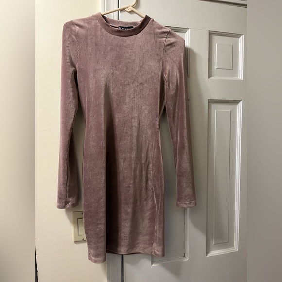 Mauve Long Sleeve Bodycon Dress - Picture 1 of 5